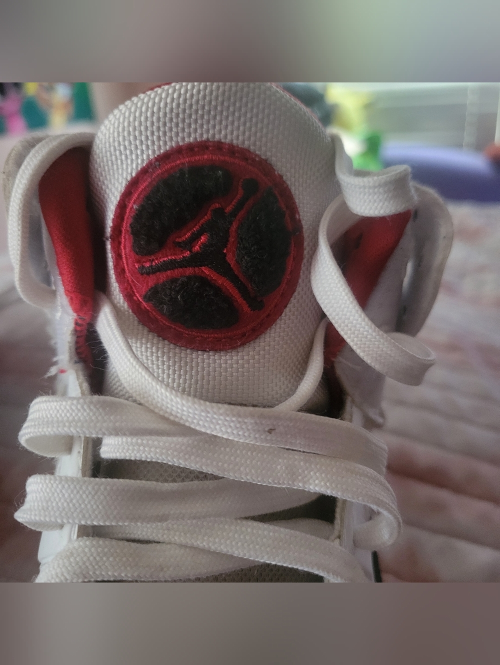 Jordan Two Trey Kids Shoes White Black and Red Size 4.5Y - Picture 9 of 10